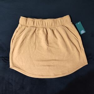 Wild Fable Brown Sugar Mini Skirt Medium Pockets Sweatshirt Material New
